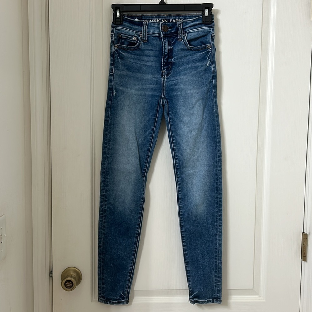 American Eagle Outfitters Blue Skinny Jeans Sz 00